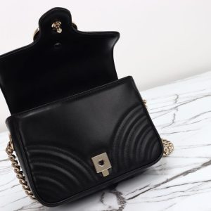 Replica Gucci Marmont Mini Top Handle Black - ultra-realistic fake designer tote