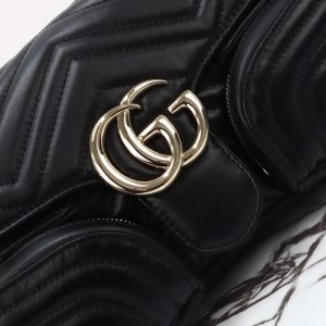 Replica Gucci Marmont 2.0 GG Shoulder Bag Black - high-quality designer bag clone