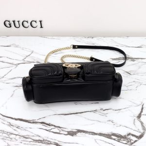 Replica Gucci Marmont 2.0 GG Shoulder Bag Black - authentic-look luxury purse replica