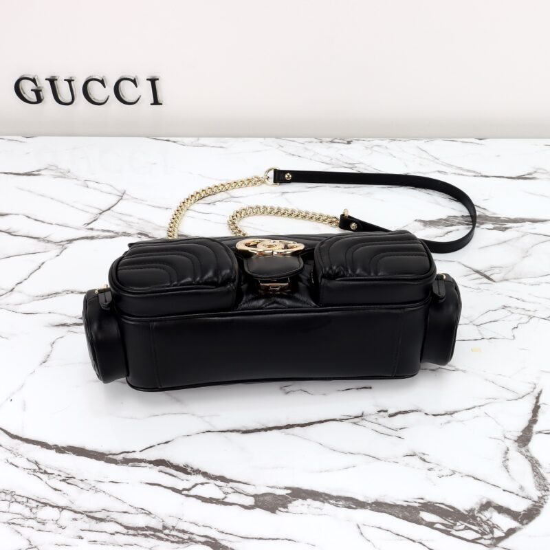 Replica Gucci Marmont 2.0 GG Shoulder Bag Black - authentic-look luxury purse replica