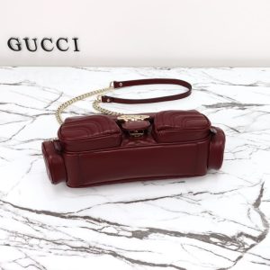 Replica Gucci Marmont 2.0 GG Shoulder Bag Bordeaux - realistic designer-inspired fake bag