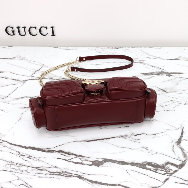 Replica Gucci Marmont 2.0 GG Shoulder Bag Bordeaux - realistic designer-inspired fake bag