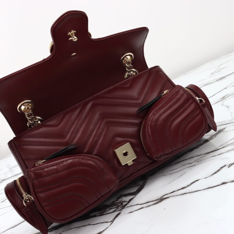 Replica Gucci Marmont 2.0 GG Shoulder Bag Bordeaux - high-accuracy replica luxury purse
