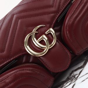 Replica Gucci Marmont 2.0 GG Shoulder Bag Bordeaux - near-authentic luxury replica handbag