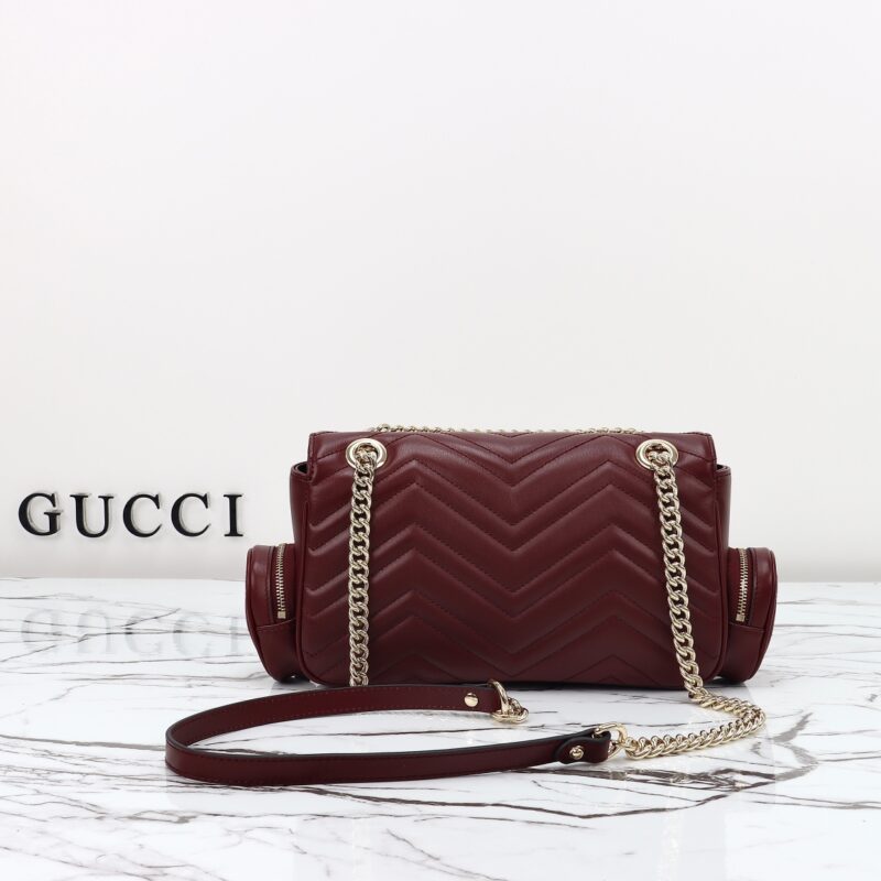 Replica Gucci Marmont 2.0 GG Shoulder Bag Bordeaux - premium-grade designer purse dupe