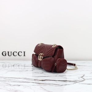 Replica Gucci Marmont 2.0 GG Shoulder Bag Bordeaux - high-end fake designer purse