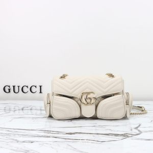 Replica Gucci Marmont 2.0 GG Shoulder Bag White - 1:1 designer replica handbag