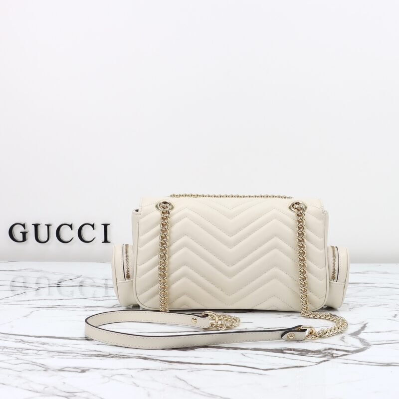 Replica Gucci Marmont 2.0 GG Shoulder Bag White - high-end fake designer purse