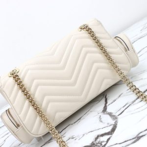 Replica Gucci Marmont 2.0 GG Shoulder Bag White - best quality luxury bag dupe