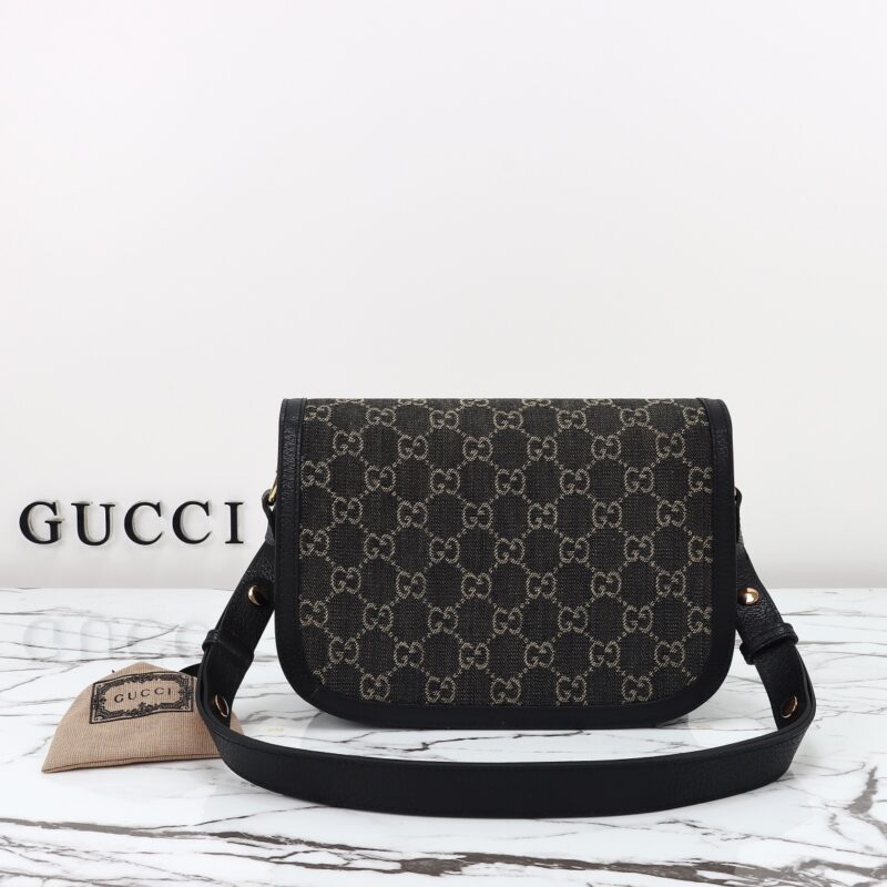 Replica Gucci G 1955 Horsebit Black Denim - ultra-realistic fake designer tote