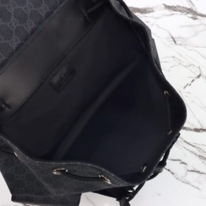Replica Gucci GG Supreme Backpack Black - high-end fake designer purse