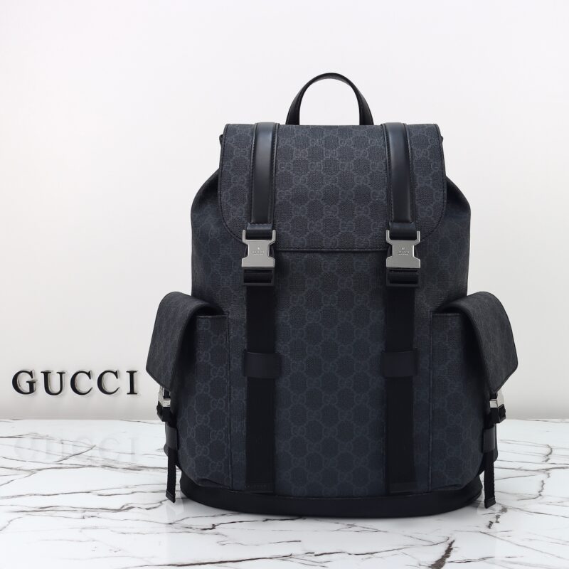 Replica Gucci GG Supreme Backpack Black - top-tier luxury replica shoulder bag