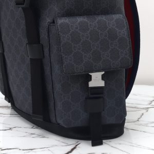 Replica Gucci GG Supreme Backpack Black - high-end fake designer purse