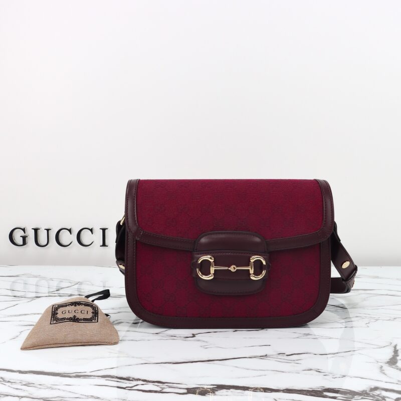 Replica Gucci G 1955 Horsebit Red Denim - high-end fake designer purse