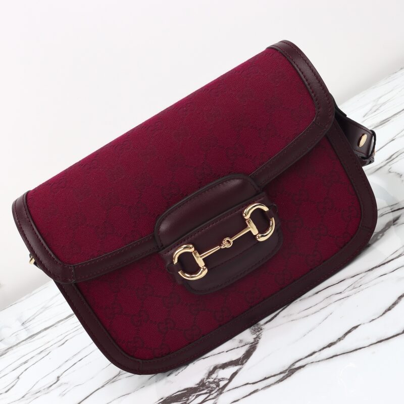 Replica Gucci G 1955 Horsebit Red Denim - premium 1:1 fake handbag model