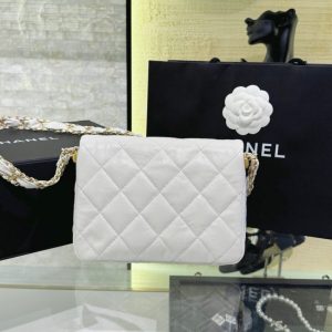 Replica CHANEL 19 Mini Flap White Bag - near-authentic luxury replica handbag