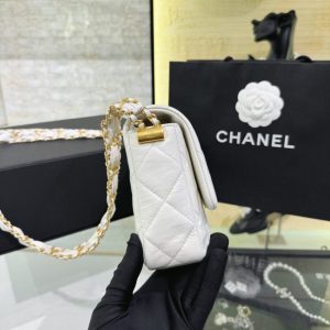 Replica CHANEL 19 Mini Flap White Bag - high-quality designer bag clone