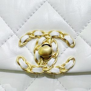 Replica CHANEL 19 Mini Flap White Bag - best quality luxury bag dupe