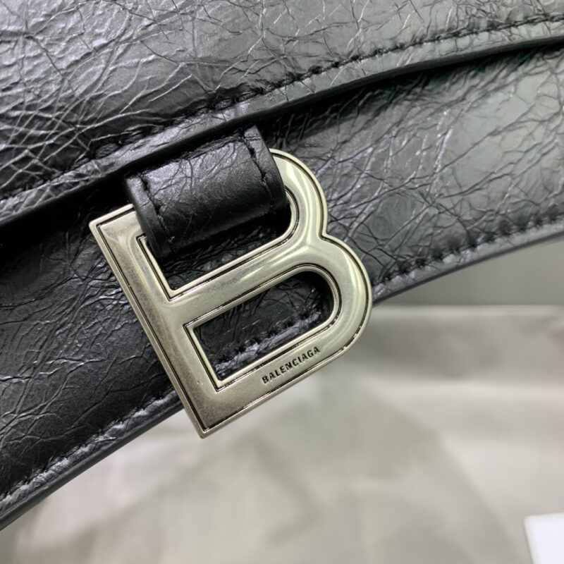 Replica Balenciaga Crush Small Black Silver - elite superclone designer purse