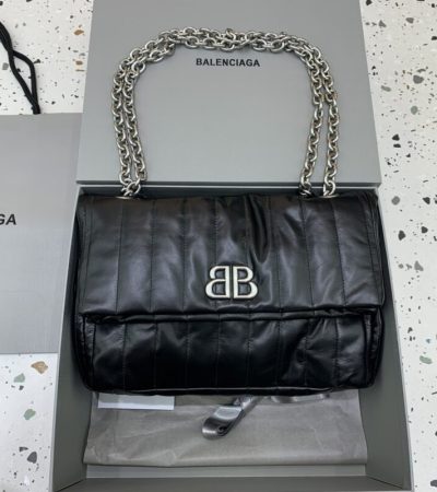 Replica Balenciaga Monaco Black Silver - near-authentic luxury replica handbag