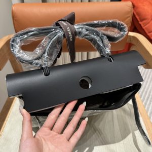Replica Hermes Herbag 31cm Circuit Black - premium 1:1 fake handbag model