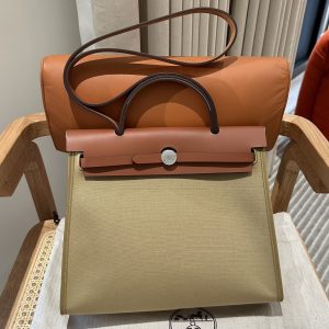 Replica Hermes Herbag 31cm Brown Canvas - elite superclone designer purse