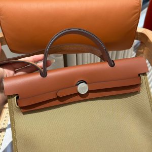Replica Hermes Herbag 31cm Brown Canvas - elite superclone designer purse