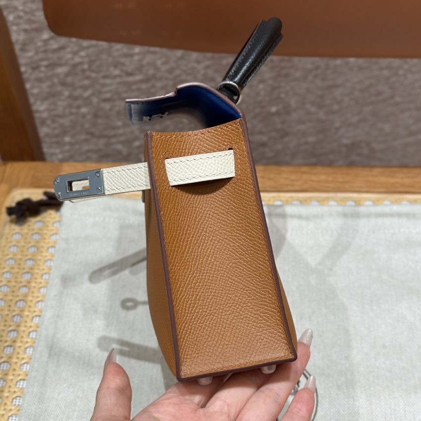 Replica Hermes Kelly Noir Blue Epsom - best quality luxury bag dupe