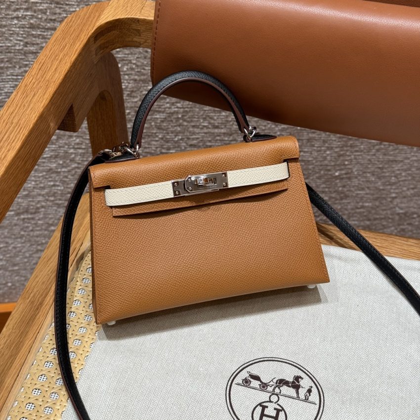 Replica Hermes Kelly Noir Blue Epsom - top-tier luxury replica shoulder bag