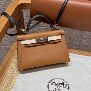 Replica Hermes Kelly Noir Blue Epsom - 1:1 designer replica handbag