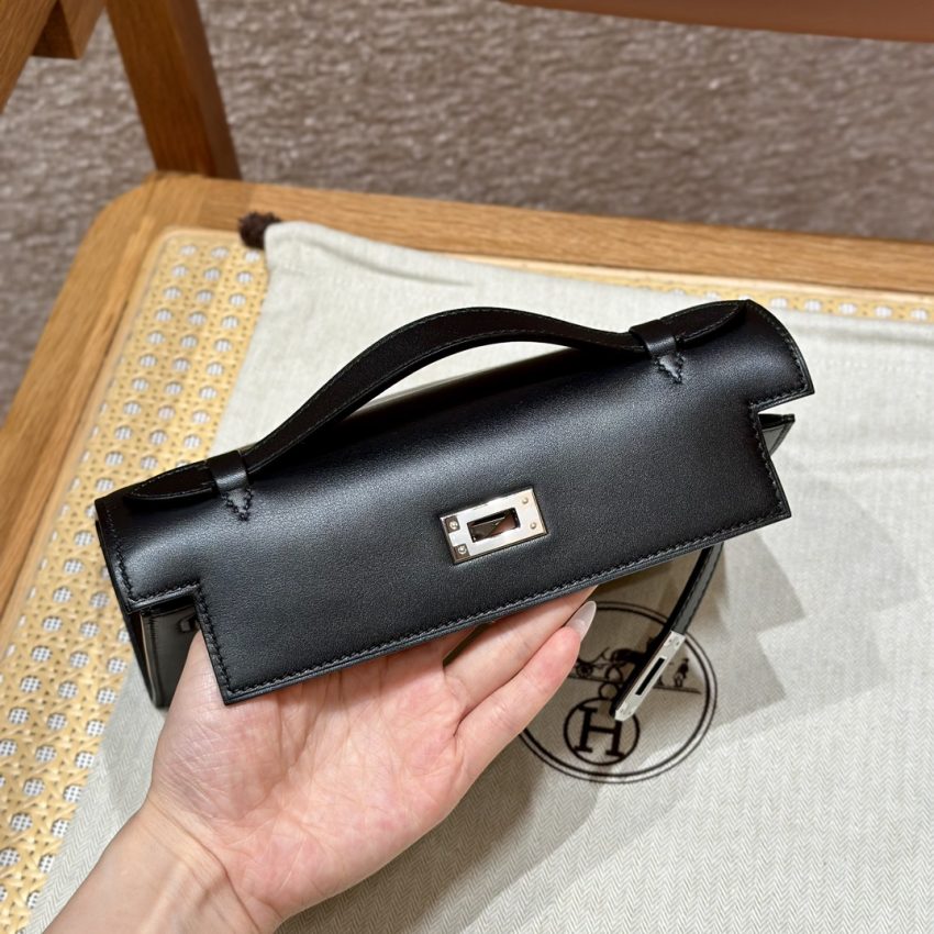 Replica Hermes Kelly Pochette Swift Black - premium-grade designer purse dupe