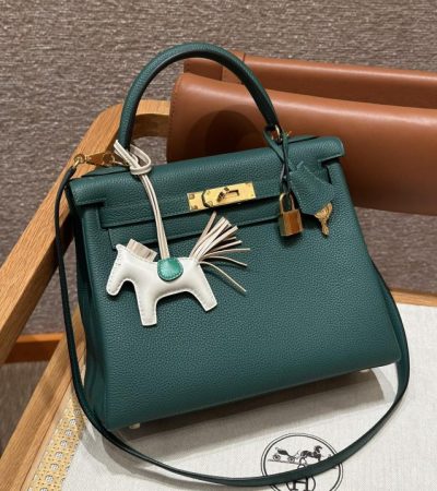 Replica Hermes Kelly Malachite Togo - authentic-look luxury purse replica
