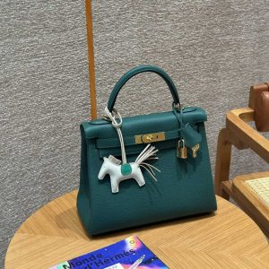 Replica Hermes Kelly Malachite Togo - realistic designer-inspired fake bag