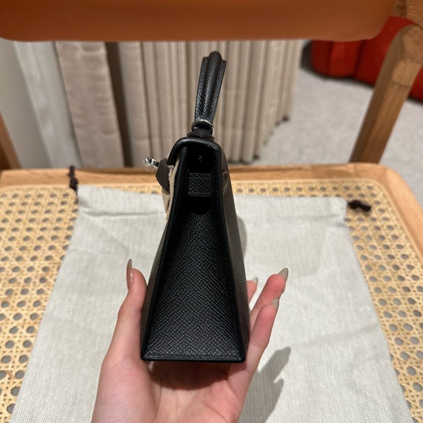 Replica Hermes Kelly Black Epsom Silver - best-selling designer handbag dupe