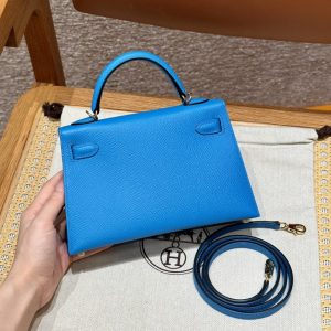 Replica Hermes Kelly Blue Fruda Epsom - high-end fake designer purse