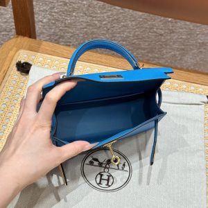 Replica Hermes Kelly Blue Fruda Epsom - realistic designer-inspired fake bag