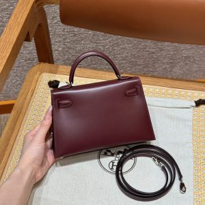 Replica Hermes Kelly Rouge Box Silver - high-quality designer bag clone