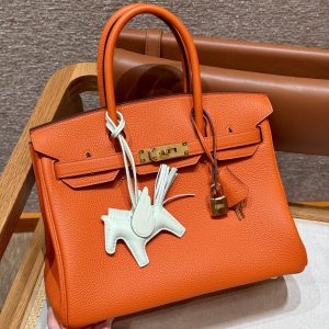 Replica Hermes Birkin Orange Togo Gold - high-quality designer bag clone