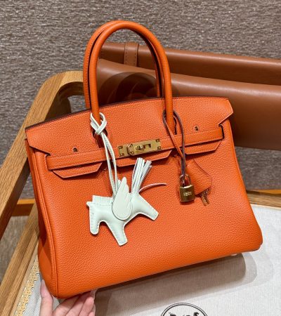Replica Hermes Birkin Orange Togo Gold - high-quality designer bag clone