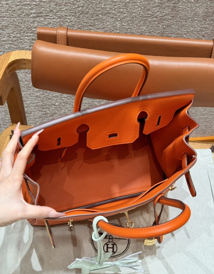 Replica Hermes Birkin Orange Togo Gold - near-authentic luxury replica handbag
