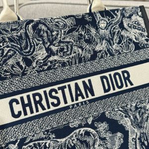 Replica Dior Tote Book Blue Tiger Leather - premium 1:1 fake handbag model
