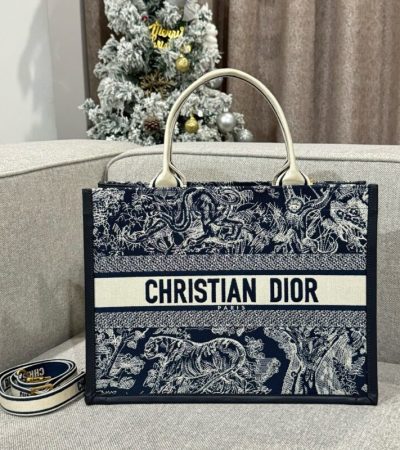 Replica Dior Tote Book Blue Tiger Leather - ultra-realistic fake designer tote