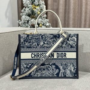 Replica Dior Tote Book Blue Tiger Leather - high-accuracy replica luxury purse