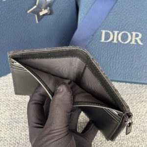 Replica Dior Zipper Card Holder Black - top-tier luxury replica shoulder bag