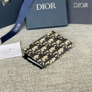 Replica Dior Zipper Card Holder White - 1:1 designer replica handbag