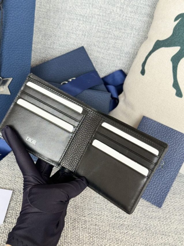 Replica Dior Jacquard Wallet Oblique Black - top-rated replica designer bag