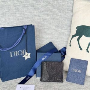 Replica Dior Jacquard Wallet Oblique Black - elite superclone designer purse