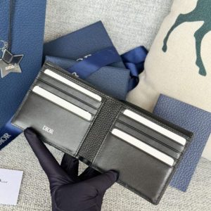 Replica Dior Jacquard Wallet Oblique Black - best quality luxury bag dupe