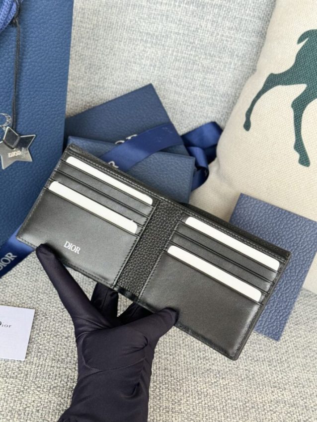 Replica Dior Jacquard Wallet Oblique Black - best quality luxury bag dupe