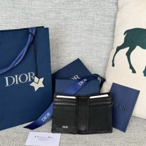 Replica Dior Bi Fold Card Holder Oblique Black - top-tier luxury replica shoulder bag